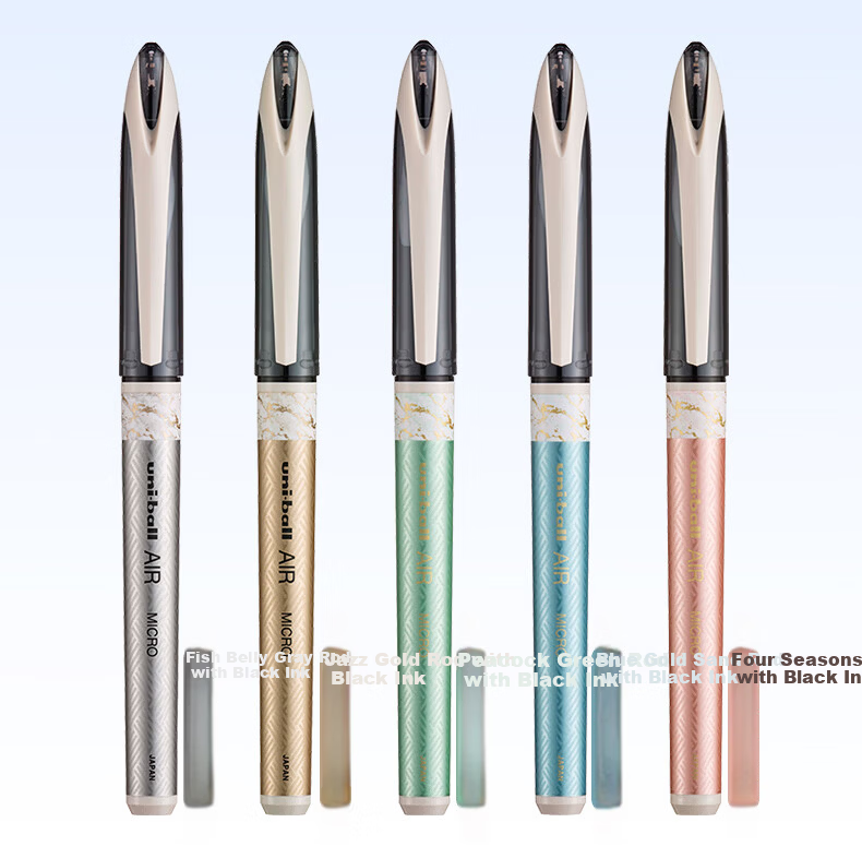 Uni Mitsubishi uni-ball AIR Black Technology Black Gel Pen 0.5mm Signature Pen Business Liquid Ink Pen UBA-188C-M Limited Edition Four Seasons Pink 3-Pack 7