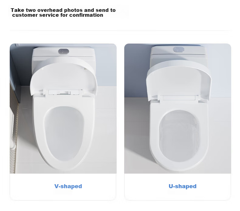 PENGLUCK PENGLUCK Toilet Seat V-Shaped Universal Thick Solid Cover Plate, PP Material, Household Anti-Break Toilet Ring, Slow-Close 12