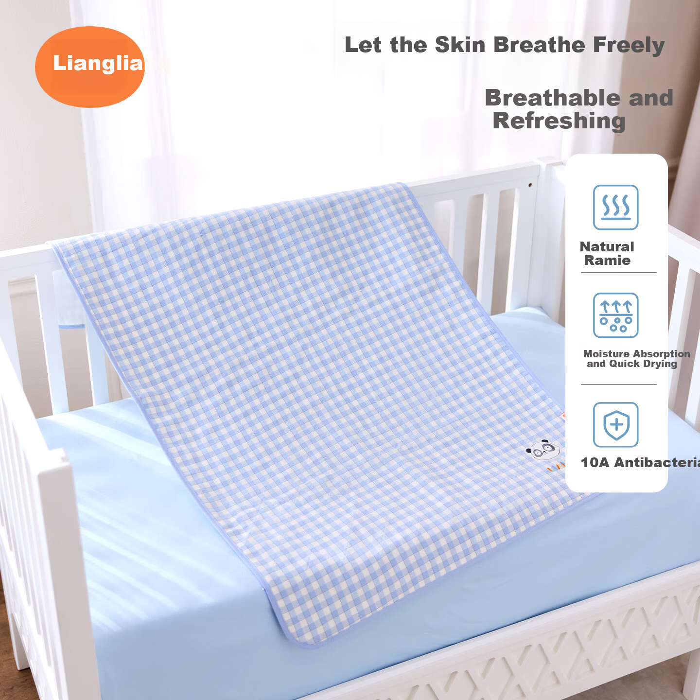 Liangliang Baby Waterproof Washable Cotton Linen Large Urine Pad Mattress 110x70CM Cooling Mat