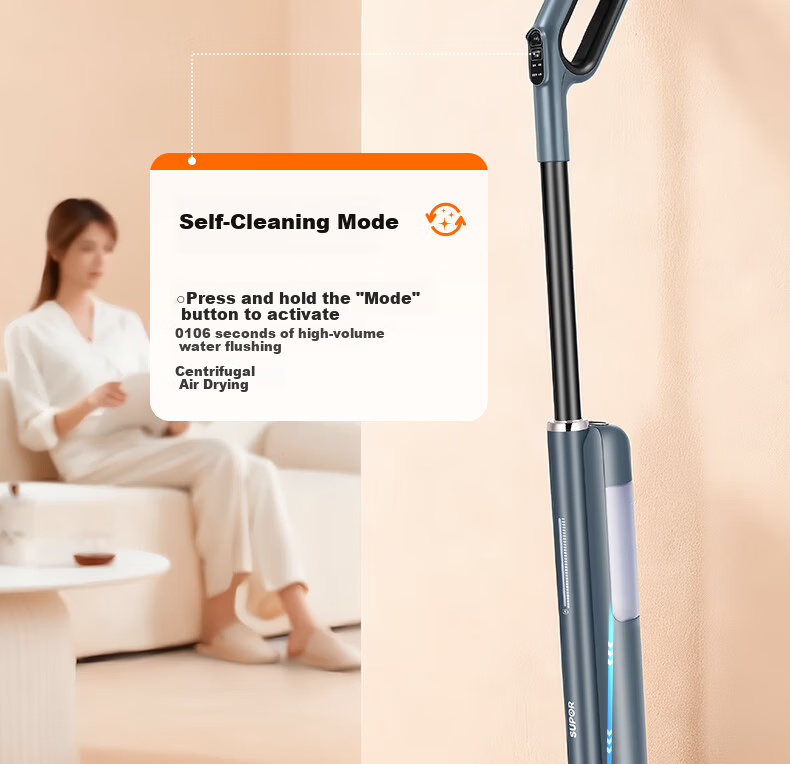 Supor Floor Washer K2 - 2-in-1 Wash and Mop Machine, Solid-Liquid Separation, Odorless, Quiet, Lightweight, Self-Propelled Electric Mop, Home Use, Starry Gray 27