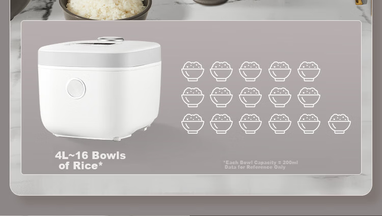 JD Original Rice Cooker for 4-5 People [IH Micro-Pressure, Zero Fluorine, Spherical Pot] Electric Rice Cooker Home Use 4L Large Capacity Multifunctional Smart Steaming And Cooking Firewood Rice 4049A 14
