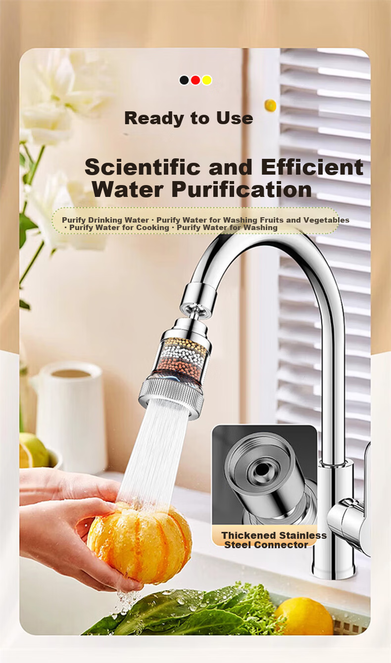JROR German Faucet Extender Splash Guard Kitchen Aerator Water Purifier Household Tap Filter 1