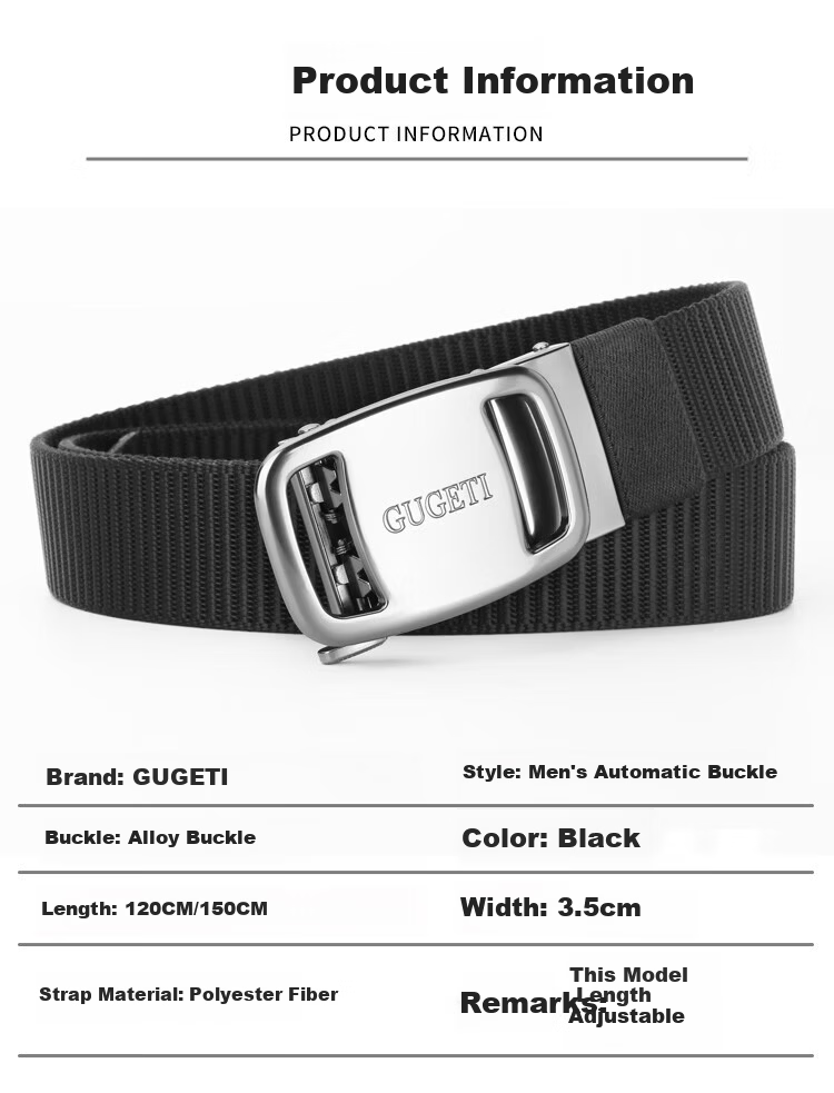 Gugeti Men's Leather Belt Automatic Buckle Business Pants Belt Outdoor Military Training Tactical Casual Belt Birthday Gift 6