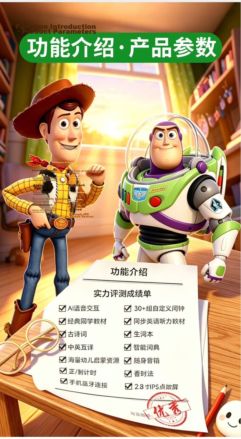 Disney Toy Story AI Time Treasure Robot Smart Alarm Clock Voice Interactive Toy for Kids Ages 7-14 Birthday Gift 14