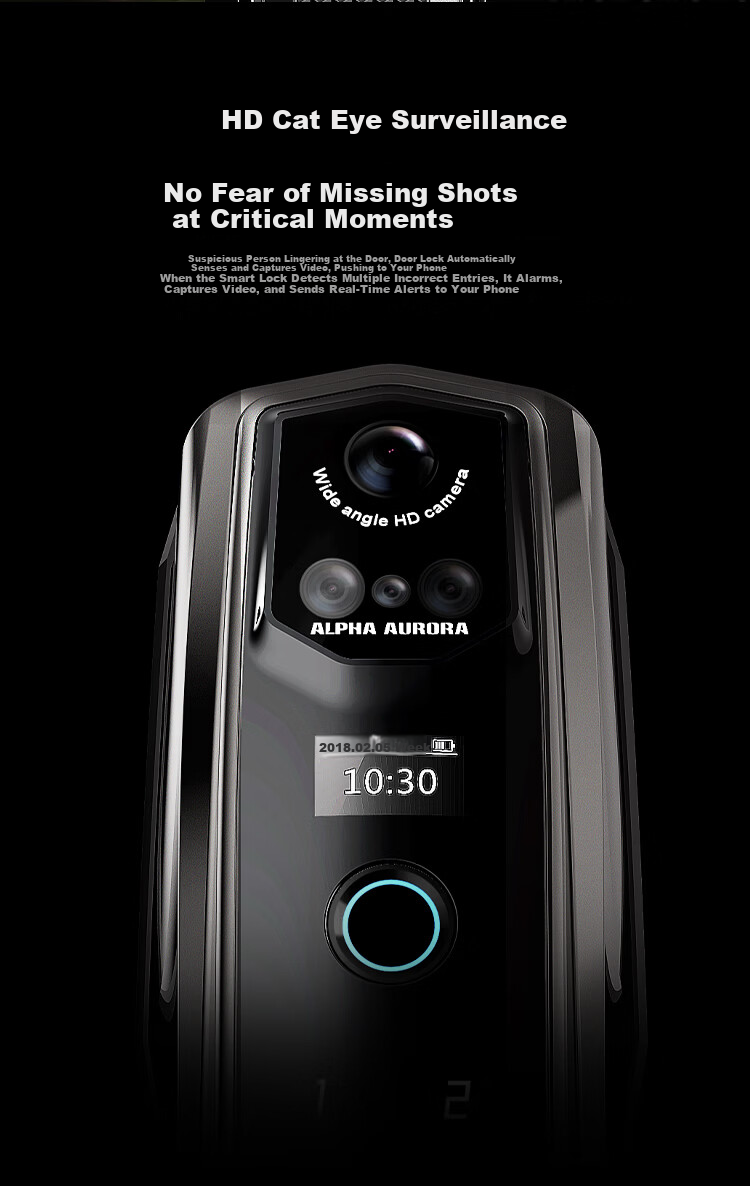 ALPHA AURORA Smart Door Lock P14 Navigator Edition Three-Camera Palm Vein Face Fingerprint Recognition Password Lock with Free On-Site Installation 10