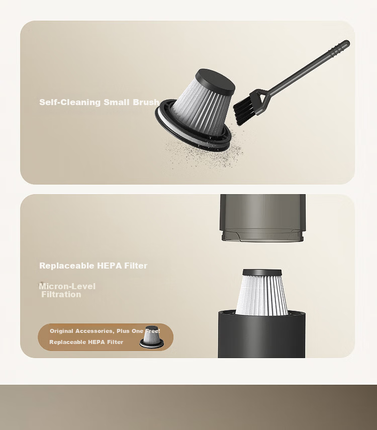 JD Jingzao High-Performance Handheld Wireless Car Vacuum Cleaner 9Kpa Powerful Suction Blower and Vacuum All-in-One Long Battery Life Multi-Purpose Pet Hair Dust Mite Removal Car and Home Accessories 6