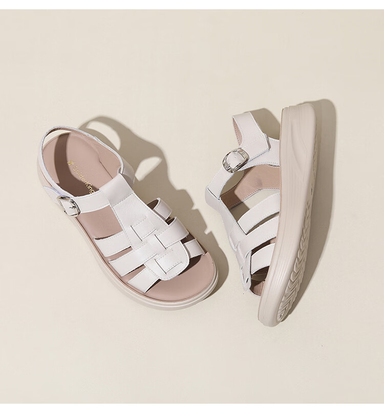Spider King Women's Sandals 2026 New Summer Cowhide Open Toe Casual Mom Sandals Black 36 24