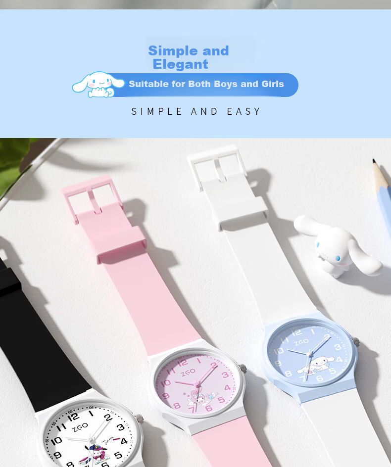 ZGO Kids Watch Time-Only Sanrio Waterproof Junior High School Girls Elementary School Students Watch Children's Day Gift 14