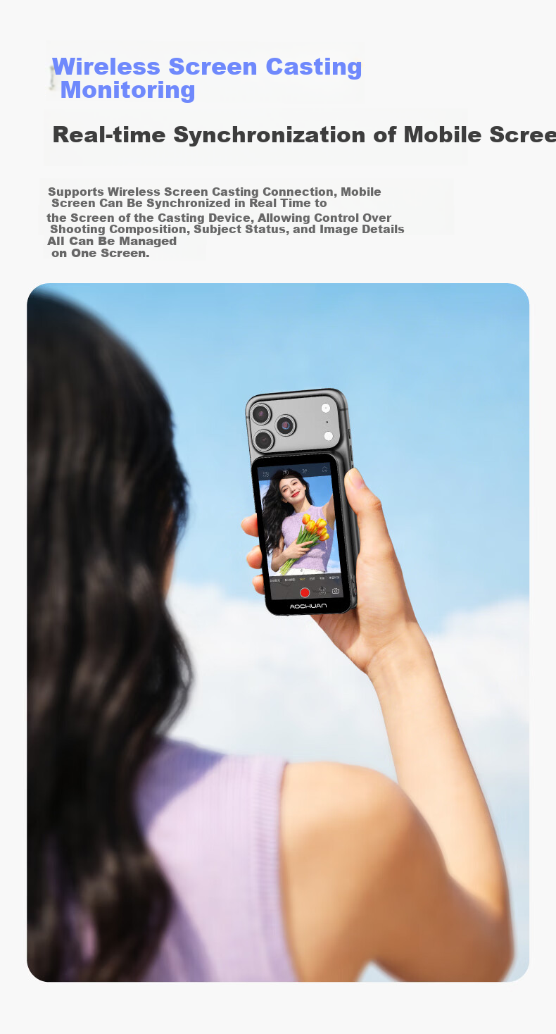 Okawa Vision1Ultra Smartphone Selfie Screen Portrait Enhancer Rear Selfie Secondary Display 1