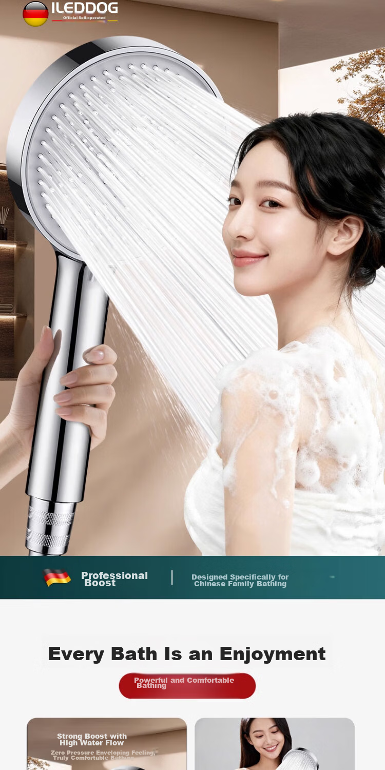 ILeddog Seiko Shower Head High-Pressure Bathroom Large Panel Showerhead CD-20 Liquid Silicone 2