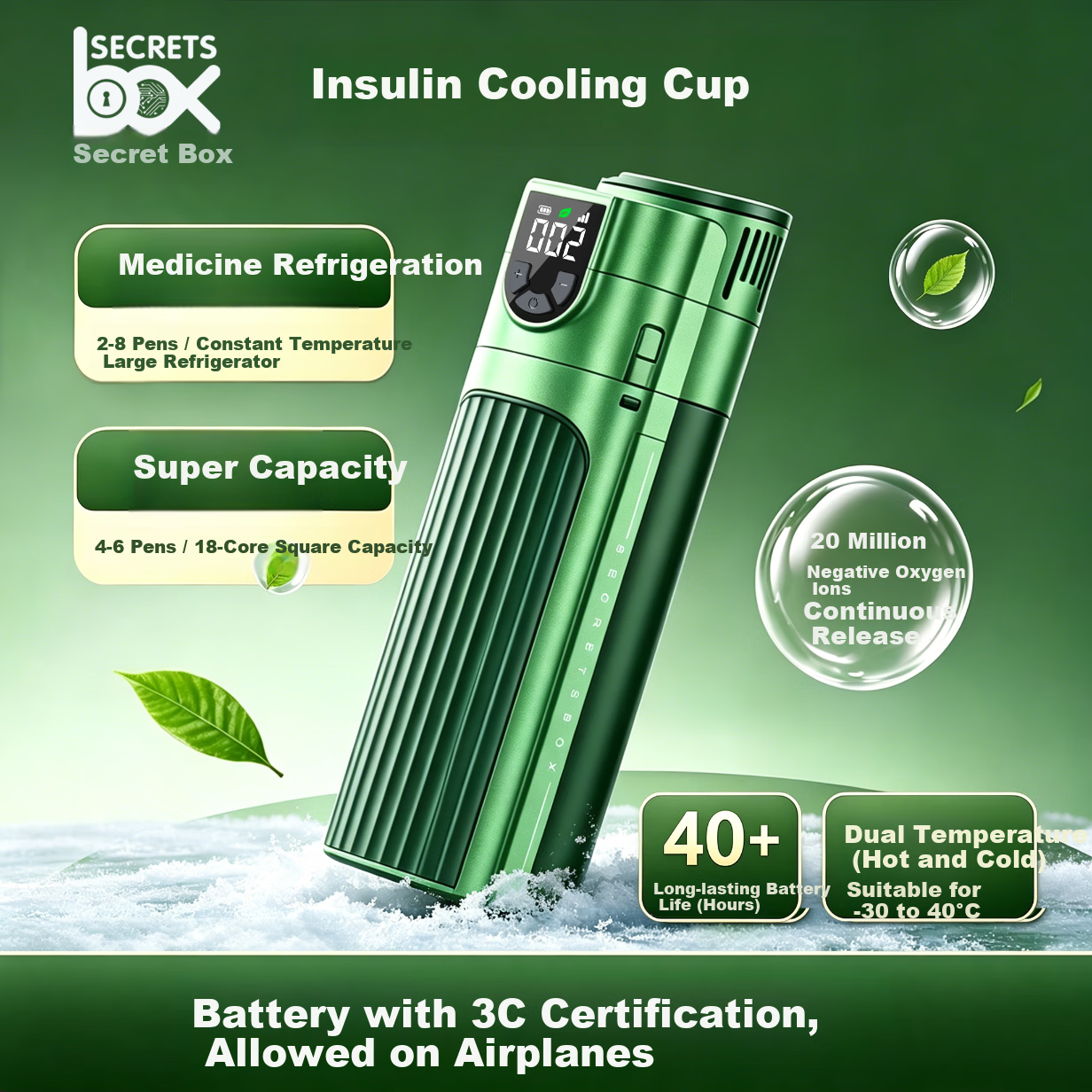 Secret Box Insulin Refrigeration Portable Charging Mini Car Refrigerator Cooling Insulated Cup for Travel