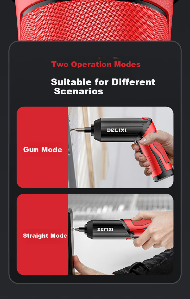 Delixi Electric Cordless Screwdriver Rechargeable Portable Mini Multifunctional Electric Drill Screwdriver Set for Home Use 6