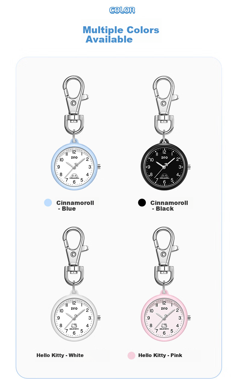 ZGO Pocket Watch Nurse Watch Student Exam Civil Service Exam Portable Keychain Watch 733 13