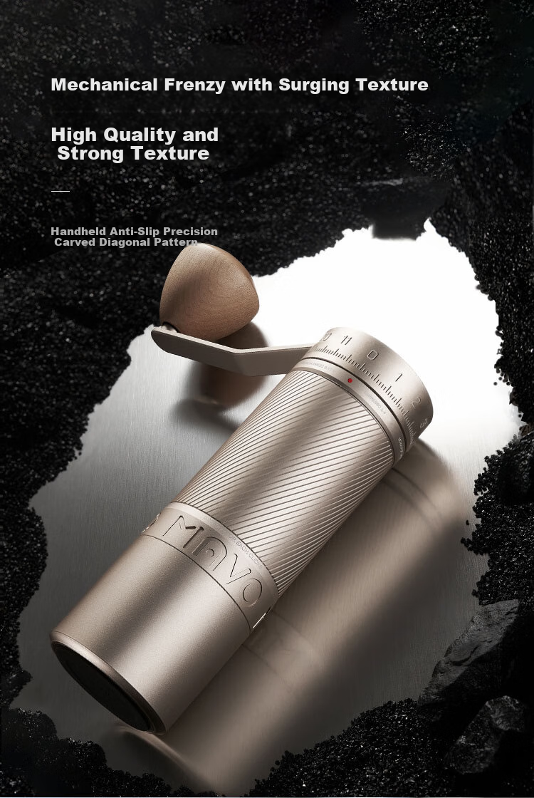 MAVO Phantom PRO Manual Coffee Grinder Hand-Crank Coffee Bean Grinder Yao Yan Black 18