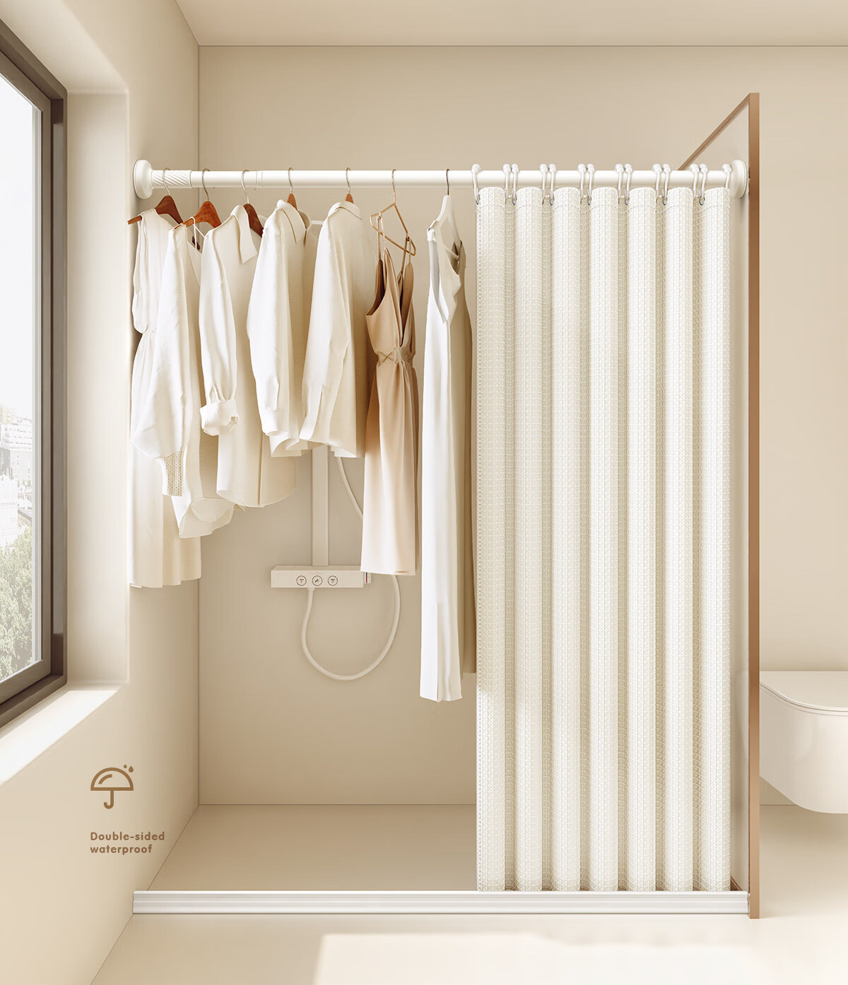Futuristic Waterproof Bathroom Shower Curtain Thickened Shower Partition Curtain 180x200cm 14