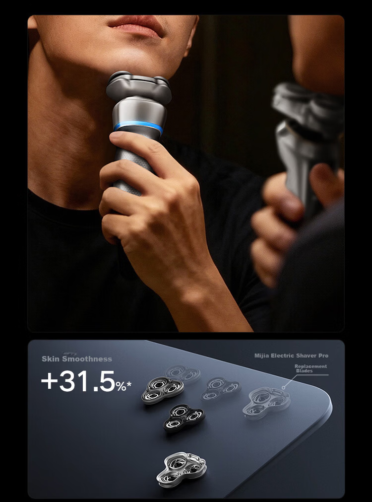 Mijia Electric Shaver Pro Set with Surround Lock Technology, Microbead Guide, Smart High-End Razor, Multifunctional Wireless Charging Sterilization and Drying Base Station, Father's Day Gift 15