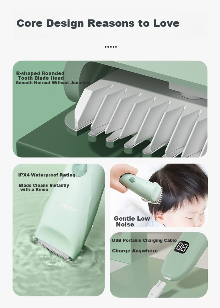 Care1st Baby Hair Clipper for Home Use 0-3 Years, Gentle on Scalp, Quiet Hair Trimmer, Newborn Hair Shaving Electric Clippers 3