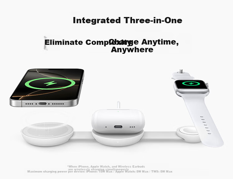 ANKER Anker UFO Wireless Charger 3-in-1 Foldable for iPhone 17 Pro Max Apple Watch AirPods White 6