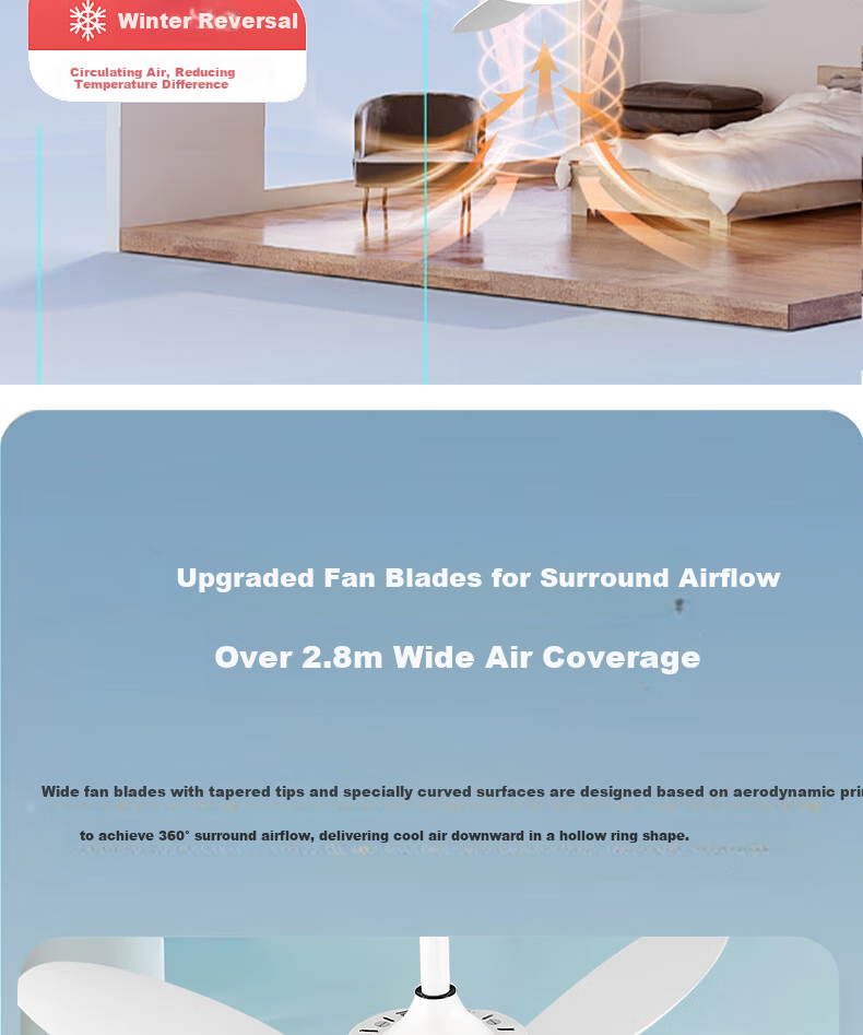 Airmate [With Installation] Ultra-thin Ceiling Fan Light Integrated Home Living Room High Wind Speed Fan Light Dining Room Ceiling Fan Bedroom 14
