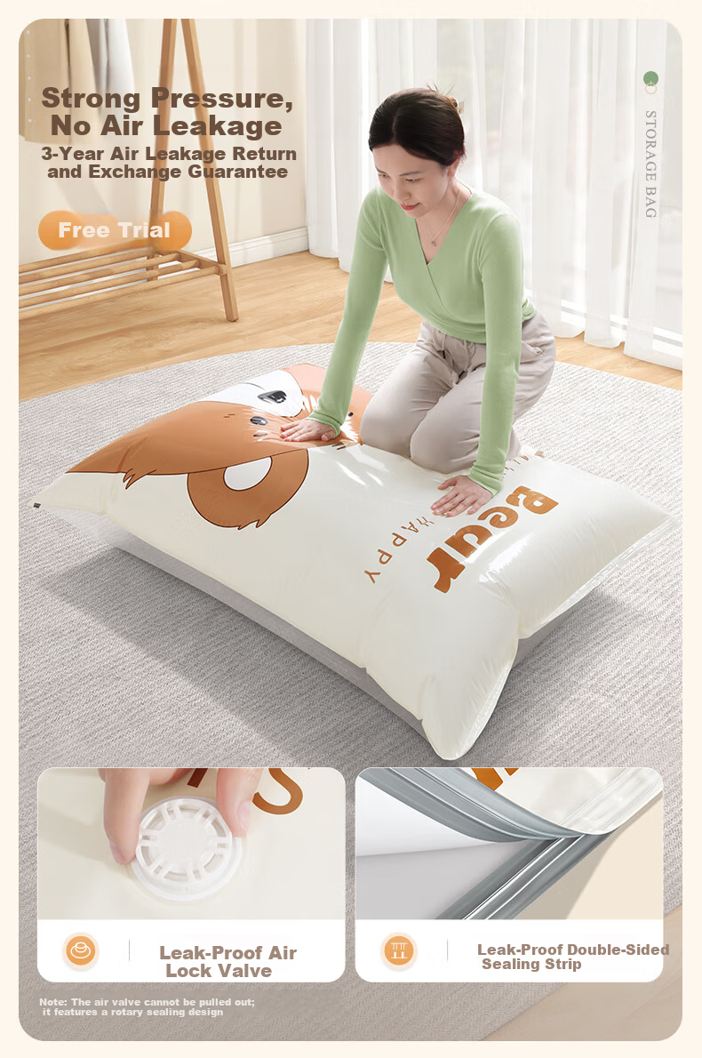 Ontu Vacuum Compression Storage Bag Electric Air Pump for Quilts Clothes Down Jackets Sealed No-Pump Organizing Bag 2