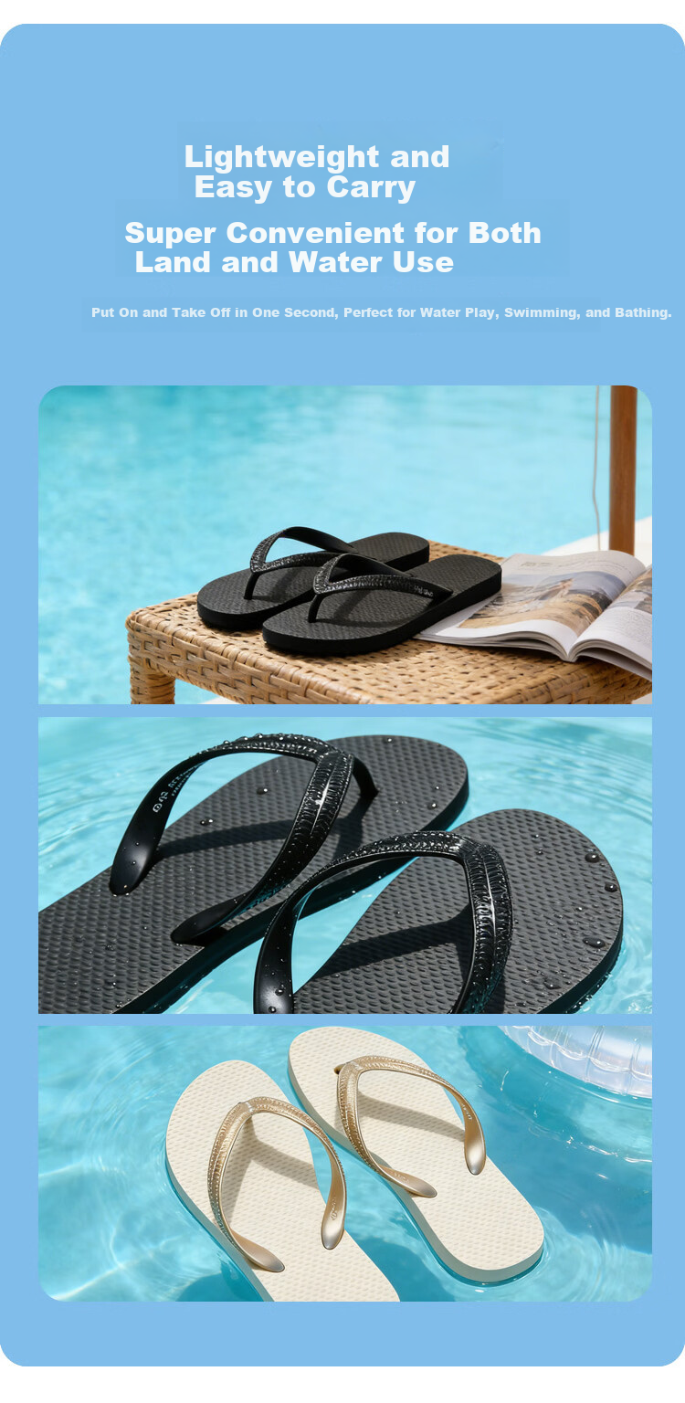 JD Jingzao Unisex Herringbone Flip Flops Beach Swimming Casual Summer Soft Sole Sandals Gray Size 39-40 5