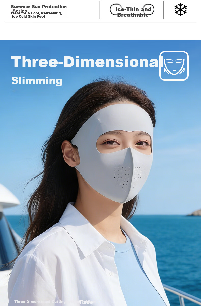 KELME Unisex Full Face Ice Silk Sun Protection Mask UV Resistant Breathable Summer Outdoor Cycling Driving Face Cover 3
