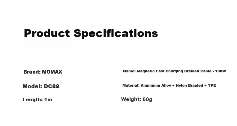 MOMAX Magnetic Type-C Charging Cable PD100W Fast Charge Car CTC Braided Magnetic Storage Compatible with Apple iPhone 17/16/iPad/Laptop/Tablet Xiaomi Black 11