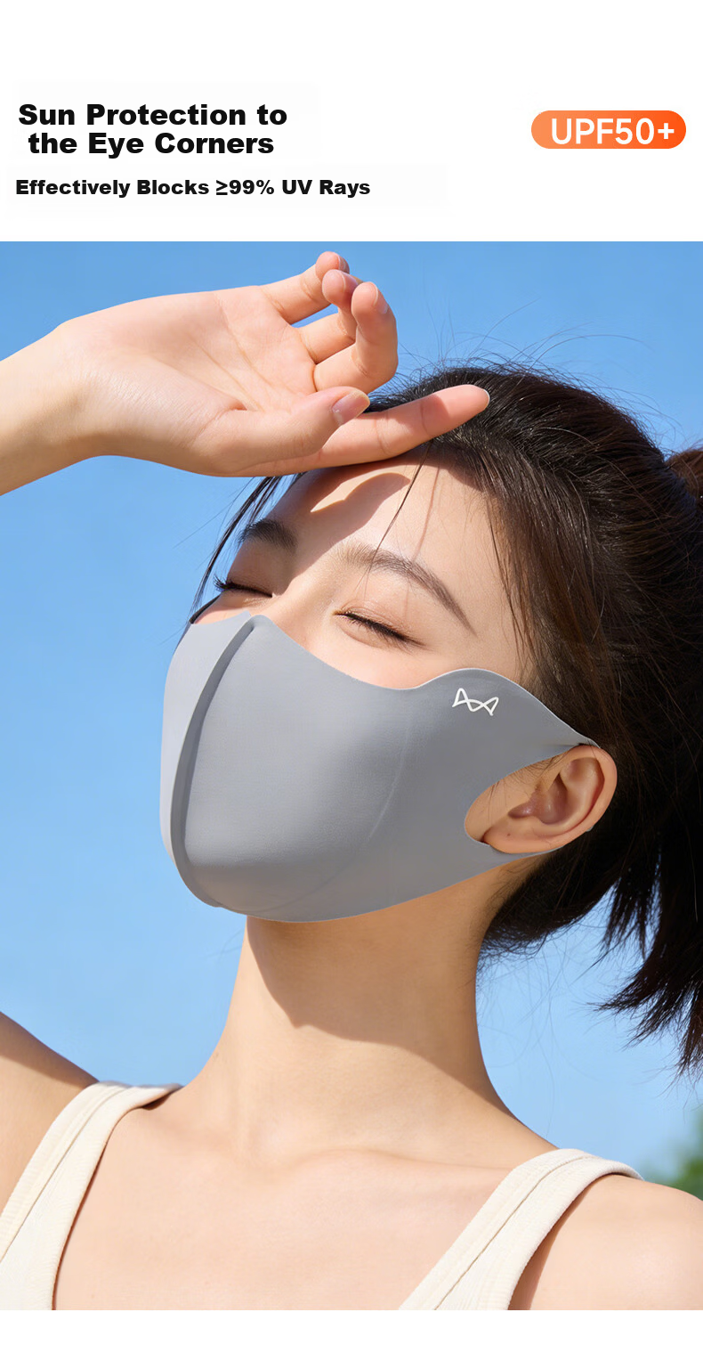 Miiow Unisex Sunscreen Mask Ice Silk Summer UV Protection 3D Sunshade Cycling Face Cover 2026 Summer Sunscreen Mask 5
