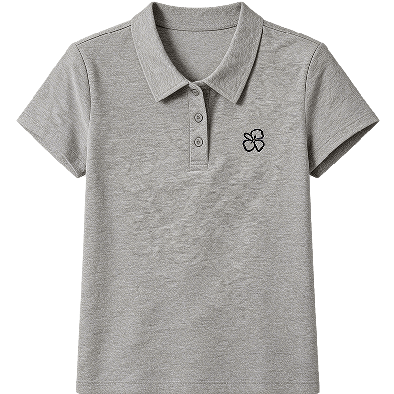Demana Air Layer Selected Summer Smart Sensing Short Sleeve Polo Collar Floral Embroidered Women's T-Shirt