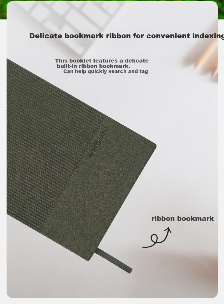 HERO New A5 Business Notebook Thickened Hard Cover Soft Leather Simple High-End Gift Meeting Portable Office Stationery Lined Detachable Diary Journal Binder 10