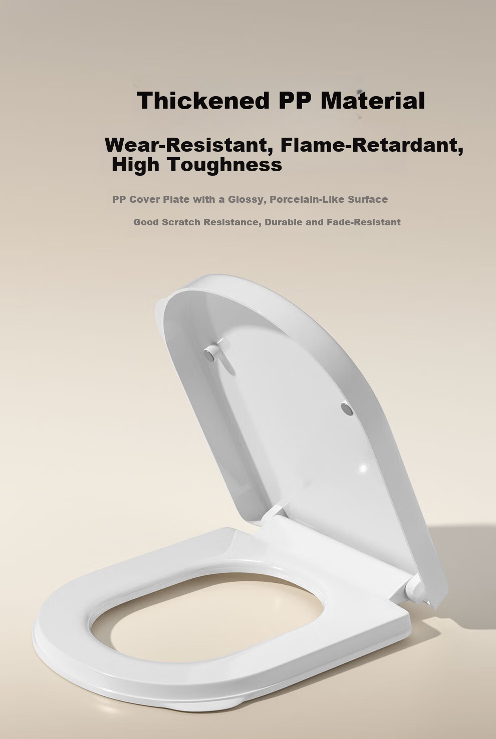 Songjing Universal Thickened Toilet Seat Cover Household Anti-Break Old-Style Flush Toilet Seat Ring Accessory Silent Lid 12