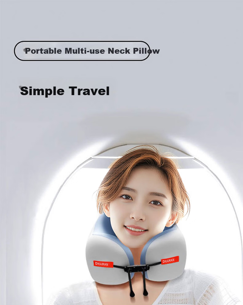 Jingxun U-Shaped Neck Pillow Memory Foam Travel Cervical Support Pillow for Home and Office 1