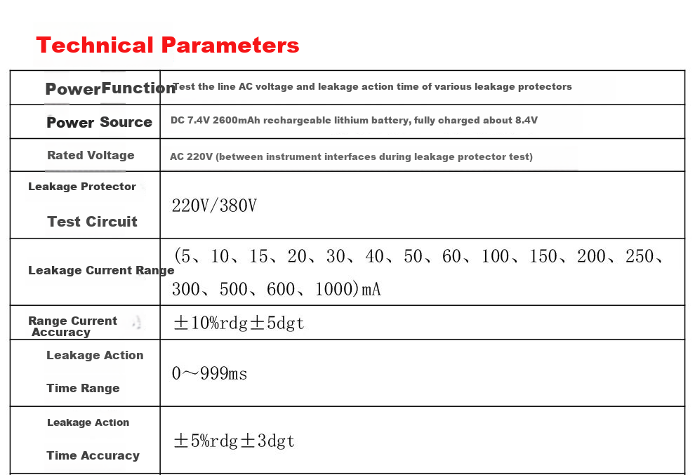 ETCR8600B Leakage Protector Tester Leakage Circuit Breaker Detector Leakage Protection Tester 10