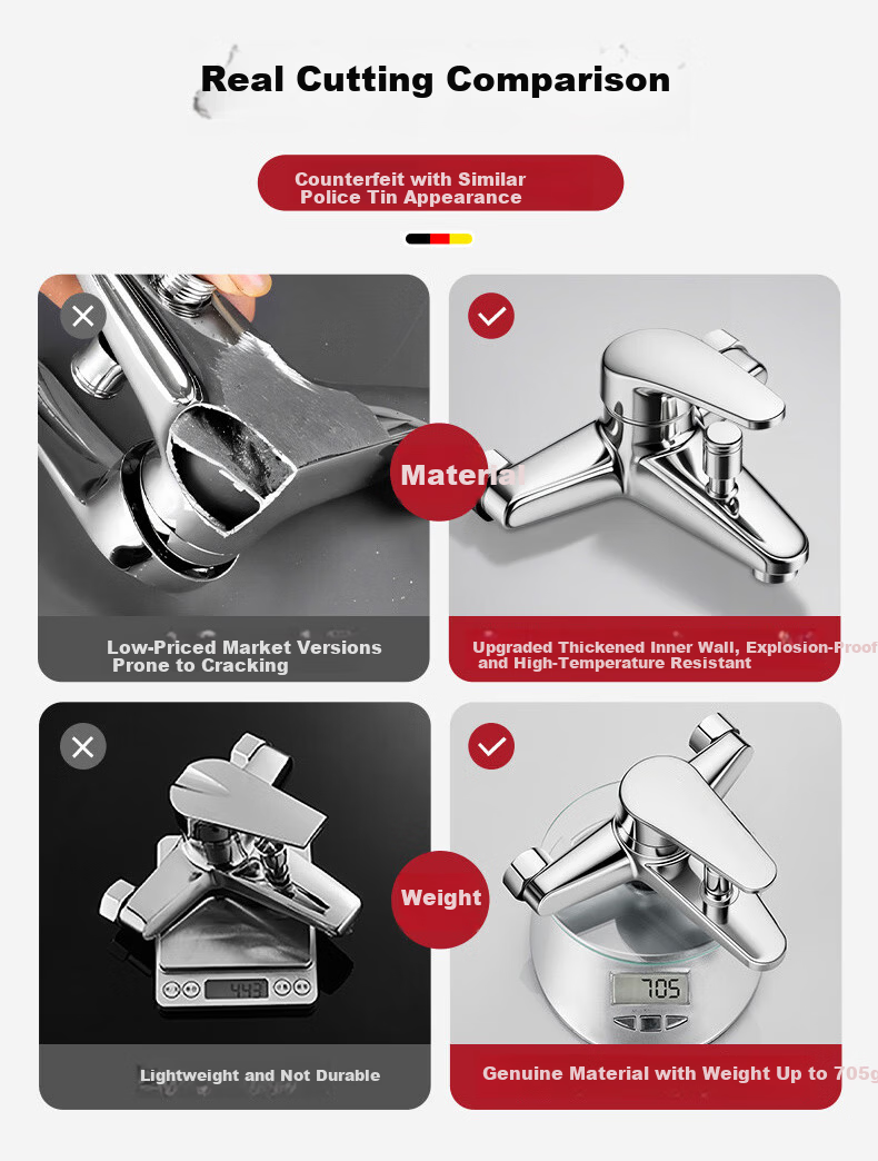 HOMK German Shower Faucet Mixer Valve Bathroom Hot and Cold Water Mixer Valve Bath Mixer Valve 2