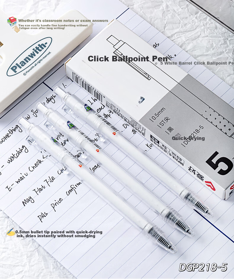 AIHAO 0.5MM Quick-Dry Gel Pen with Cap Red 6-Pack D4072 8