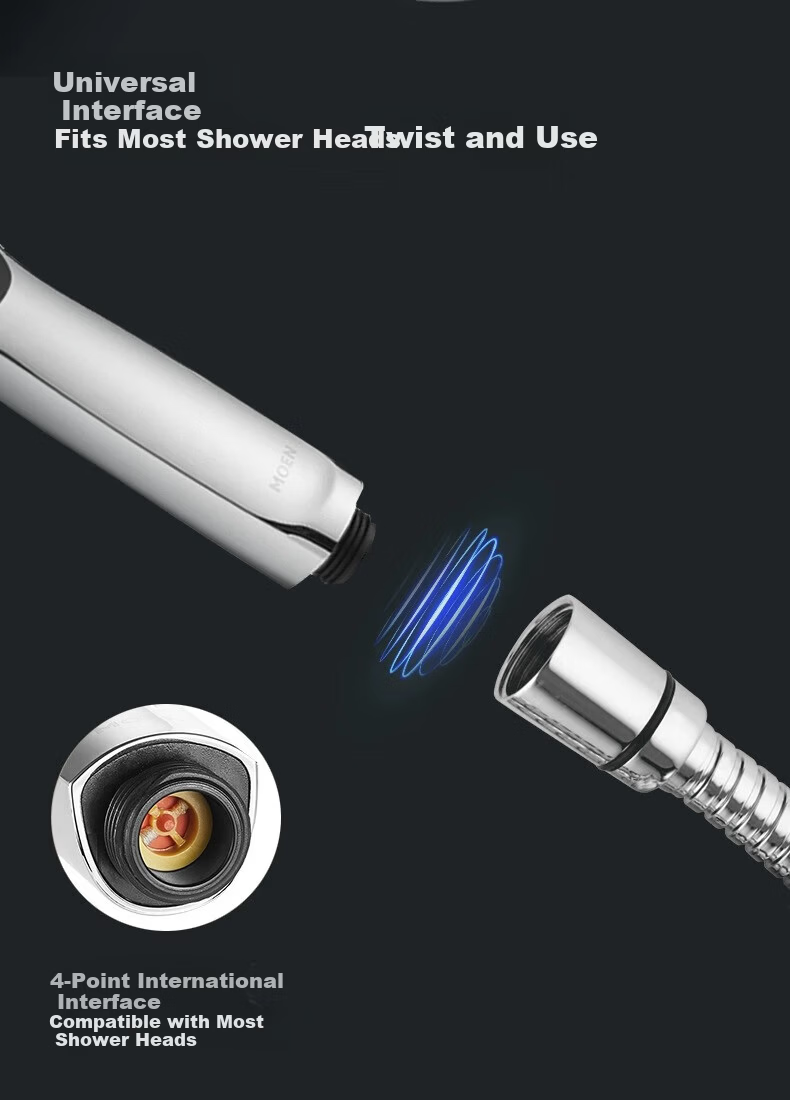 MOEN HH3600 Handheld Shower Head with Pressure Boost, Microbubble Technology, 3 Functions, Self-Cleaning Nozzle, Includes Base 14