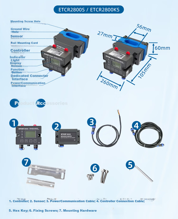 ETCR Online Ground Resistance Tester with Ground Current Measurement, Explosion-Proof Certified, RS485/4G Communication 16