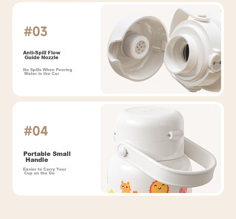 HeWu Portable Thermostatic Kettle Thermos Baby Travel Milk Frother Wireless Electric Boiling Water Cup Three Modes 35