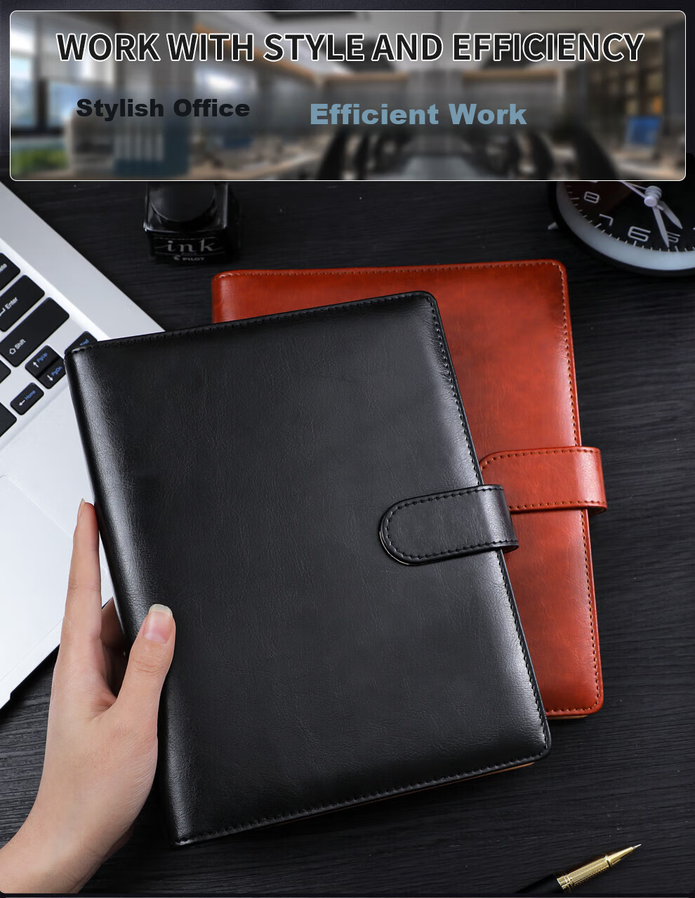 Chaoyou [Best-Selling Online], Loose-Leaf Notebook A5 Brown, 100 Sheets 200 Pages, 6-Ring Binding, Leather Cover, Business Journal, Detachable Diary, Loose-Leaf Book Brown A5 010 9