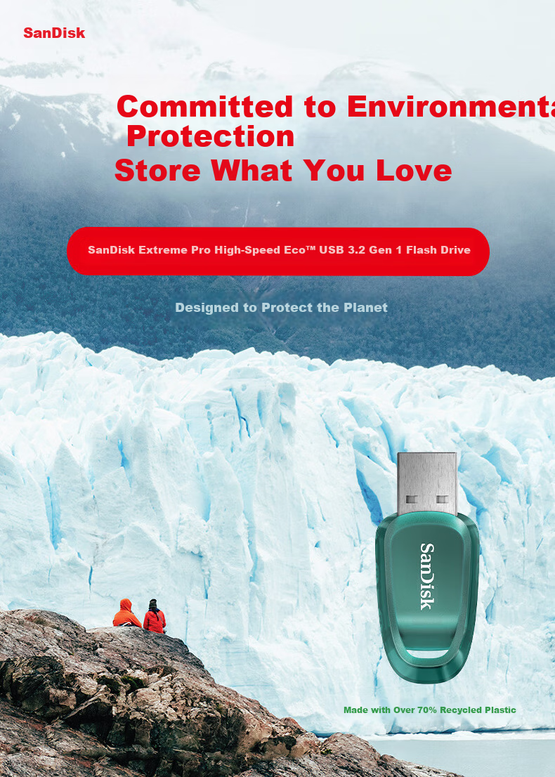 SanDisk 512GB USB 3.2 Flash Drive CZ96 Supreme High-Speed Eco 100MB/s Read Portable Data Recovery Business Office 2