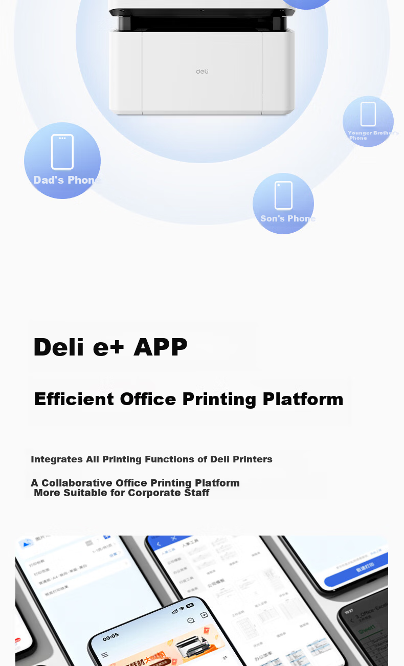 Deli M2030DW Black And White Laser Duplex Printer, AI Printer for Office Three-In High-Volume Printing, Copying, Scanning, Home Use, Error Correction, Mobile Phone Connectio 7