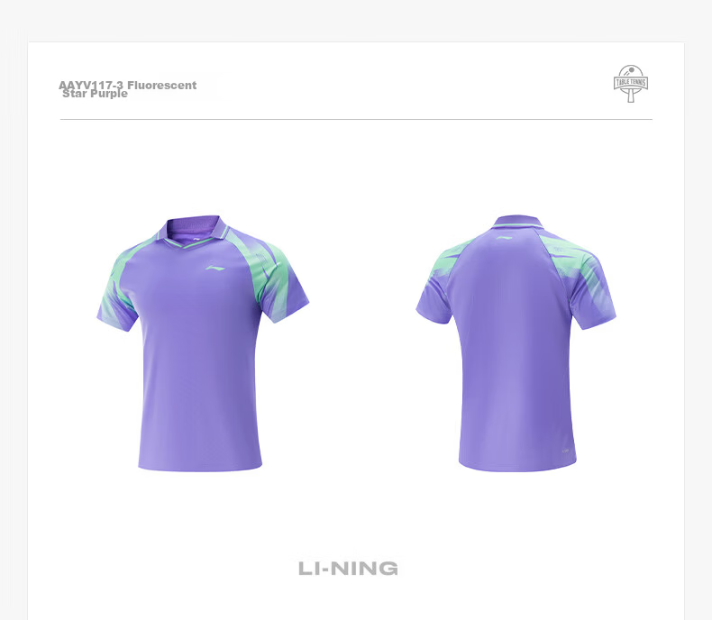 LI-NING Table Tennis Quick-Dry Short Sleeve Shirt Professional Competition Sportswear Unisex Comfortable Breathable Team Jersey 19