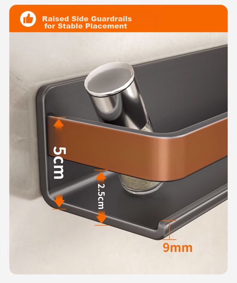 Sijimuge Kitchen Wall-Mounted Storage Rack Spice Organizer Utensil Holder Seasoning Box Shelf 6