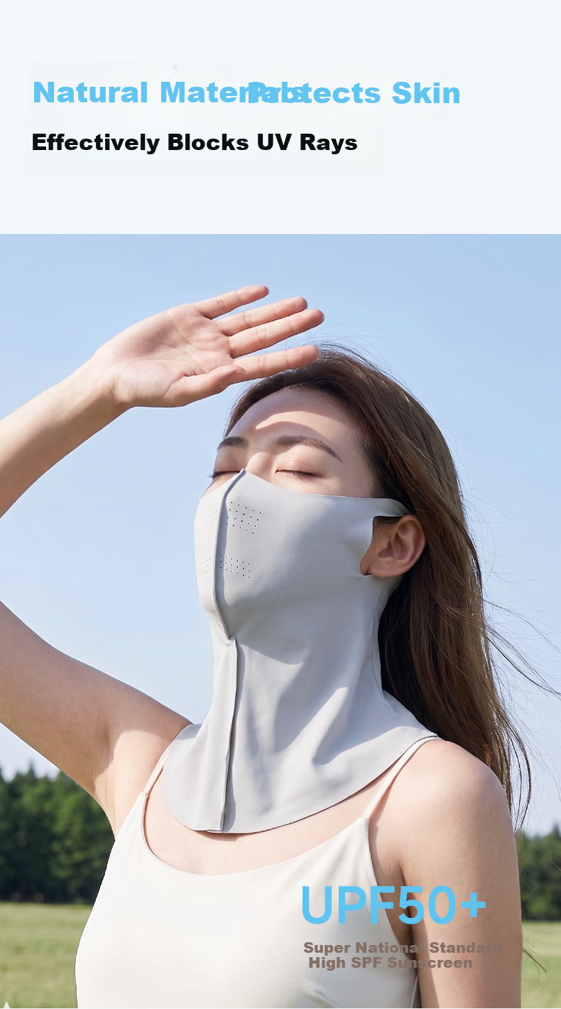 Meilicheng Women's Sunscreen Mask UV Protection Face Cover High-Value Lightweight Cooling Facekini Face Shaping KZ03 Black 13