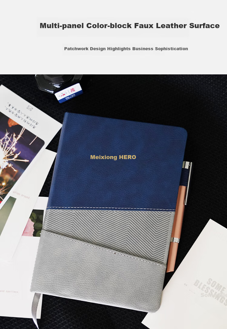 HERO New A5 Business Notebook Thickened Hard Cover Soft Leather Simple High-End Gift Meeting Portable Office Stationery Lined Detachable Diary Journal Binder 4