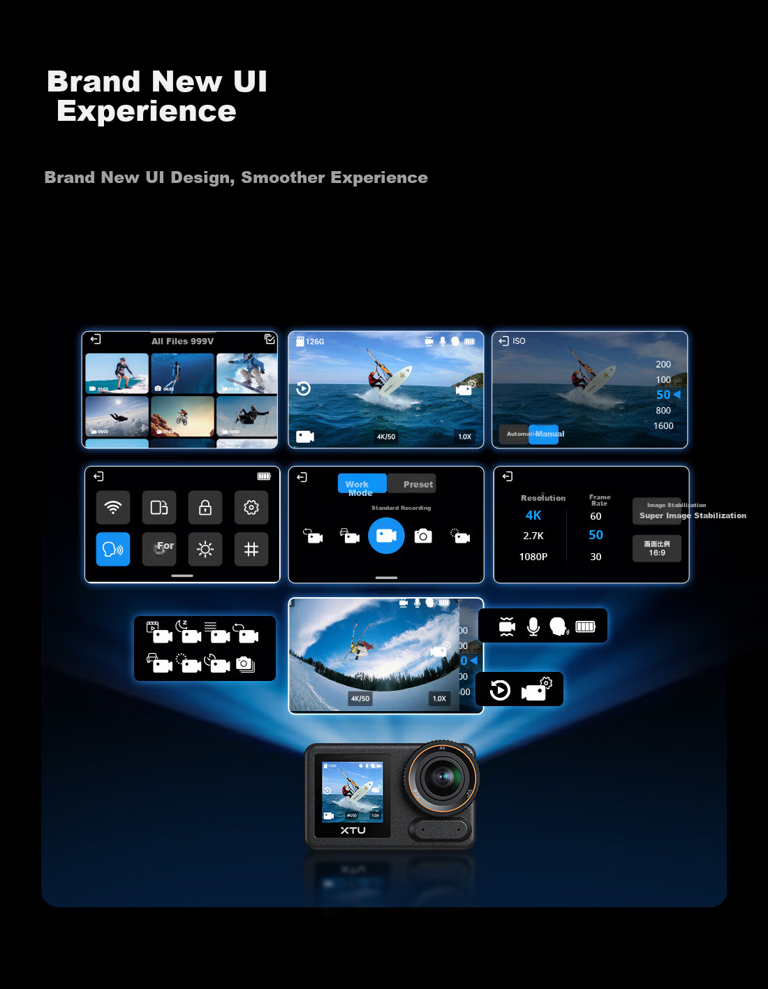 Xiaotu S7PRO 4K Sports Camera HiSilicon AI Super Stabilization Night Shooting Live Streaming Camera Official Standard Edition 29