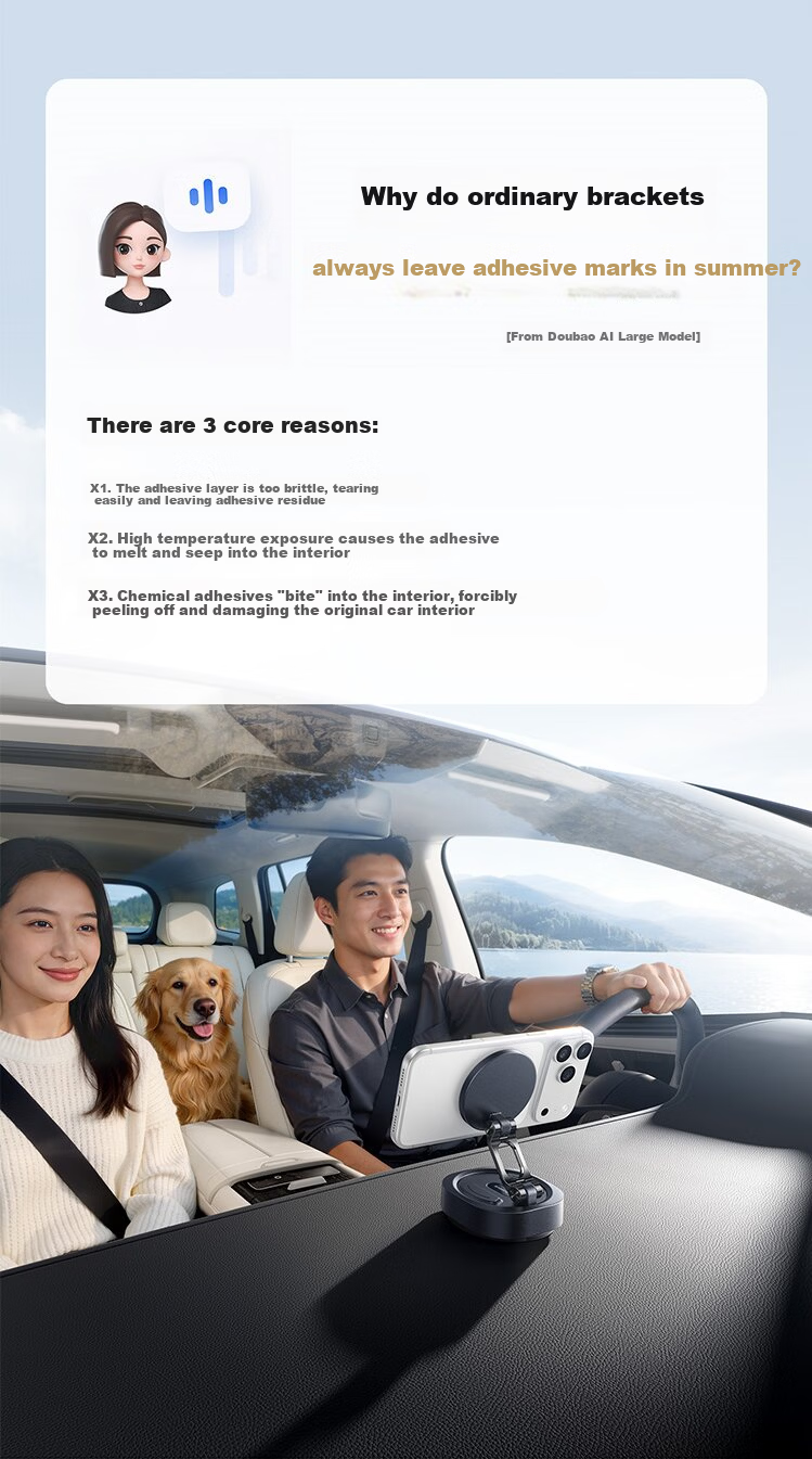 BASEUS [No Trace Vacuum Adsorption] Car Phone Holder Magnetic Dashboard Suction Cup Car Navigation 2026 New Model 6