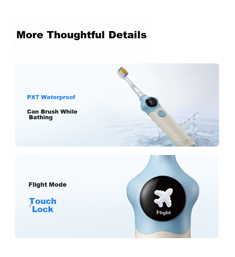 JD Jingzao Kids Electric Toothbrush K5 Real-time Missed Brushing Reminder APP Connectivity Designed for Children Ages 3-16 Birthday Children's Day Gift Quiet Blue [Price Guarantee 618] 12