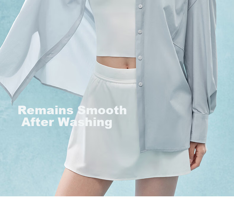 MissWiss Qi Wei Style Women's Loose Fit Breathable UV Protection Shirt Cloud Dance White L 10