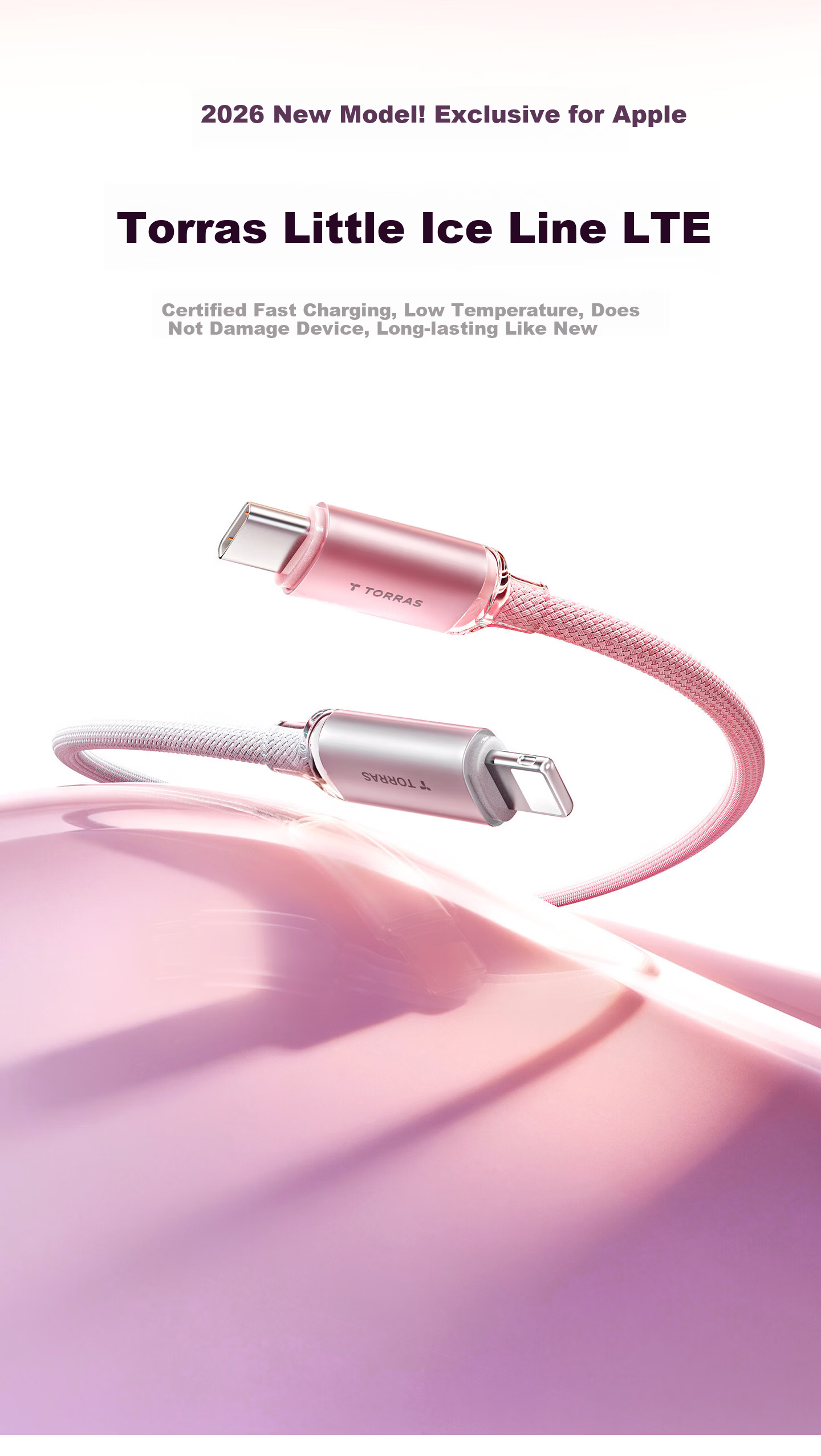 Torras Little Ice Lite Official Genuine Apple iPhone 17 Charging Cable iPhone 17 Pro Max Data Cable 16 Pro Fast Charging Cable Android iPad Type-C Interface White 1